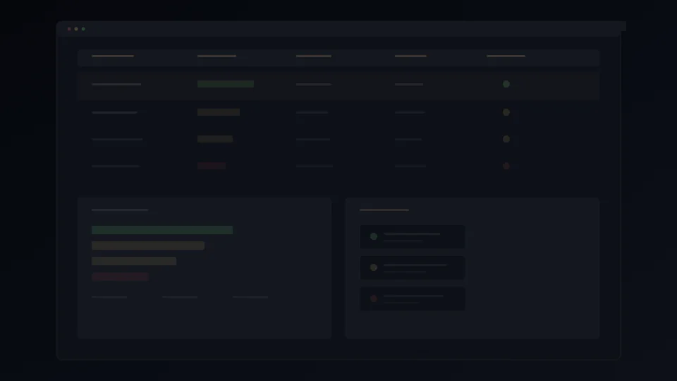 Mockup abstracto de control de compras, proveedores y costos